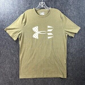 Under Armour Shirt Men's Medium Green Graphic Heatgear Loose USA